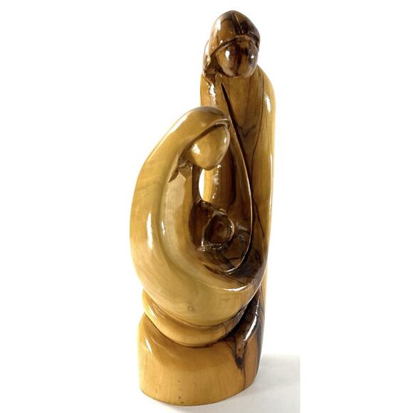 Olive Wood Holy Family Nativity Figurine 8” Bethlehem Holy Land Hand Carved - Picture 2 of 5